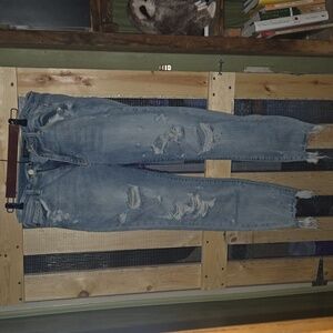 Judy Blue distressed, paint splatter, boyfriend jeans.